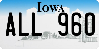 IA license plate ALL960
