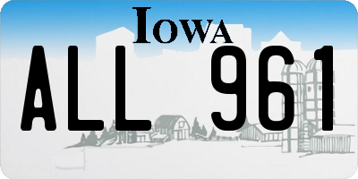 IA license plate ALL961