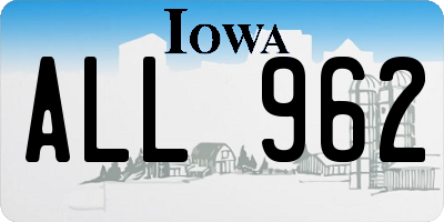 IA license plate ALL962