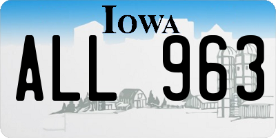 IA license plate ALL963