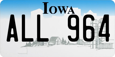 IA license plate ALL964