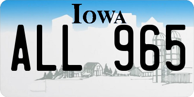 IA license plate ALL965
