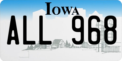 IA license plate ALL968