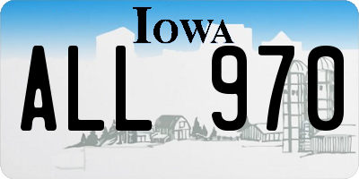 IA license plate ALL970