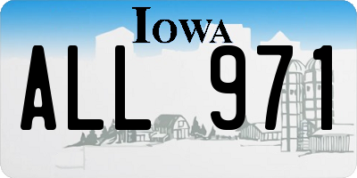 IA license plate ALL971