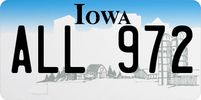 IA license plate ALL972