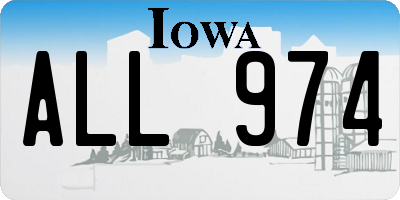 IA license plate ALL974
