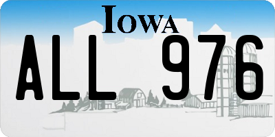 IA license plate ALL976