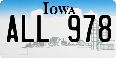 IA license plate ALL978