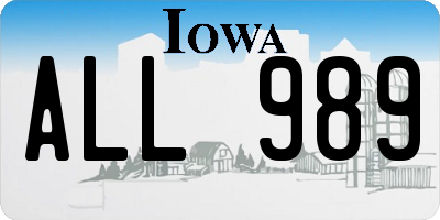 IA license plate ALL989