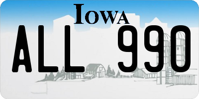 IA license plate ALL990