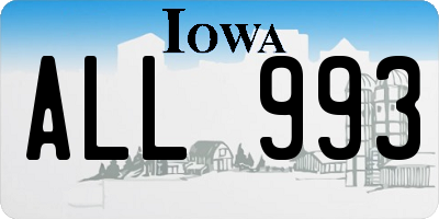 IA license plate ALL993