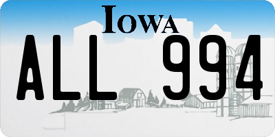 IA license plate ALL994