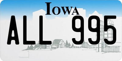 IA license plate ALL995