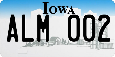 IA license plate ALM002