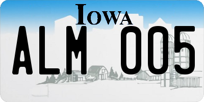 IA license plate ALM005