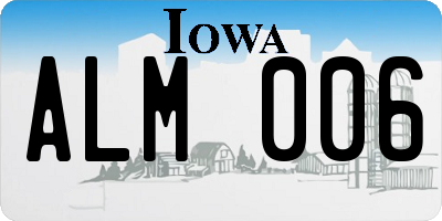 IA license plate ALM006