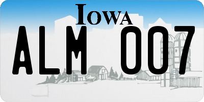 IA license plate ALM007