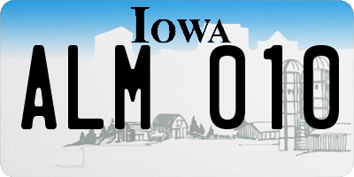 IA license plate ALM010