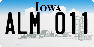 IA license plate ALM011