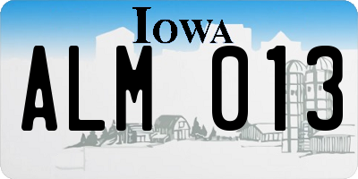 IA license plate ALM013
