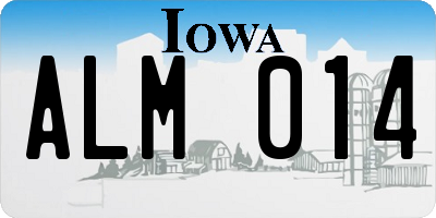 IA license plate ALM014