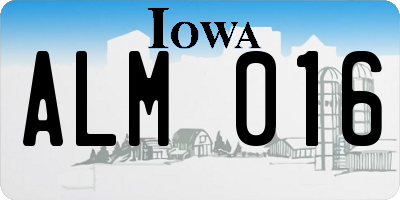 IA license plate ALM016