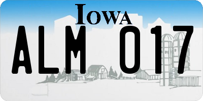 IA license plate ALM017