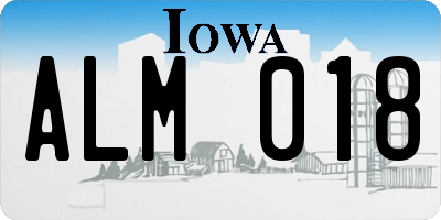 IA license plate ALM018