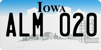 IA license plate ALM020