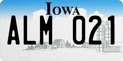 IA license plate ALM021