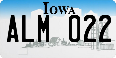 IA license plate ALM022