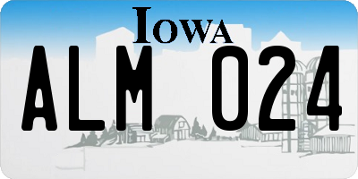 IA license plate ALM024