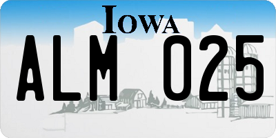 IA license plate ALM025