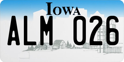 IA license plate ALM026
