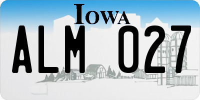 IA license plate ALM027