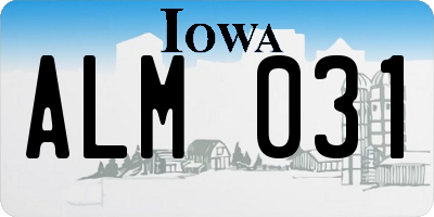 IA license plate ALM031