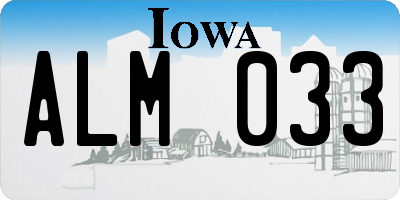 IA license plate ALM033
