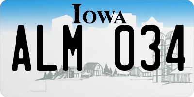 IA license plate ALM034