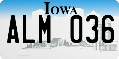IA license plate ALM036