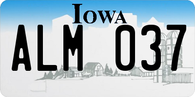IA license plate ALM037