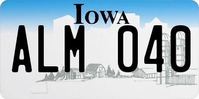 IA license plate ALM040
