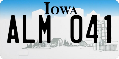 IA license plate ALM041