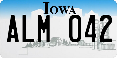 IA license plate ALM042