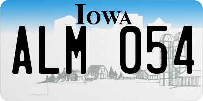 IA license plate ALM054