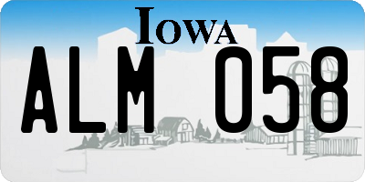 IA license plate ALM058