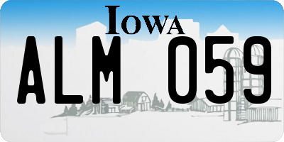 IA license plate ALM059