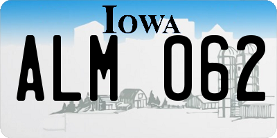 IA license plate ALM062