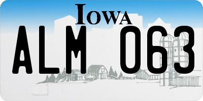 IA license plate ALM063