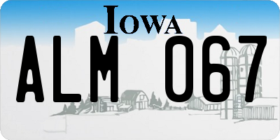 IA license plate ALM067